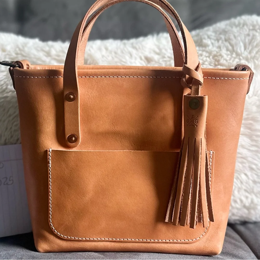 Go Forth Goods Mini Avery in Veg Tan leather. EUC - Picture 6 of 8